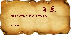 Mittermayer Ervin névjegykártya