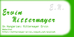 ervin mittermayer business card